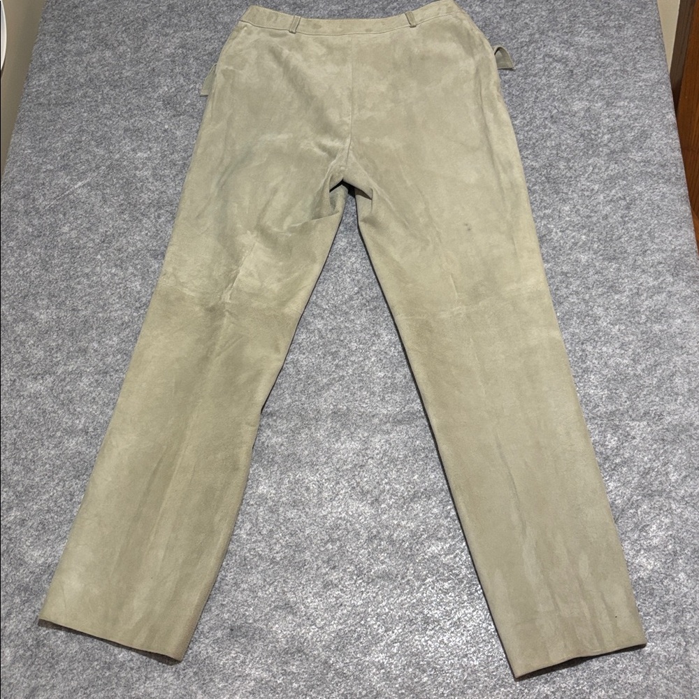 Chanel Goat Leather Silk Sage Green Women's Pantsuit Vest Set - Picture 15 of 16